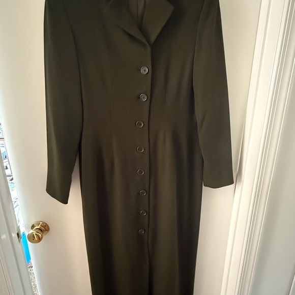 Chic Olive Button-Up Long Sleeve Business Dress/Jacket - Picture 1 of 3
